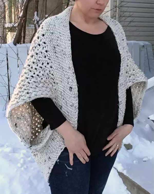 Free Knitting Pattern for 4 Row Repeat Chrysalis Cardigan