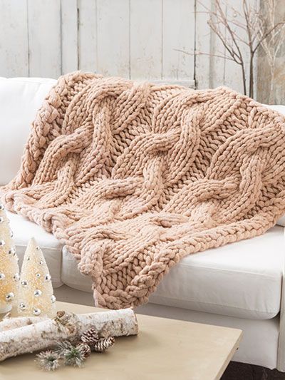 Knitting Pattern for Chunky Cable Blanket