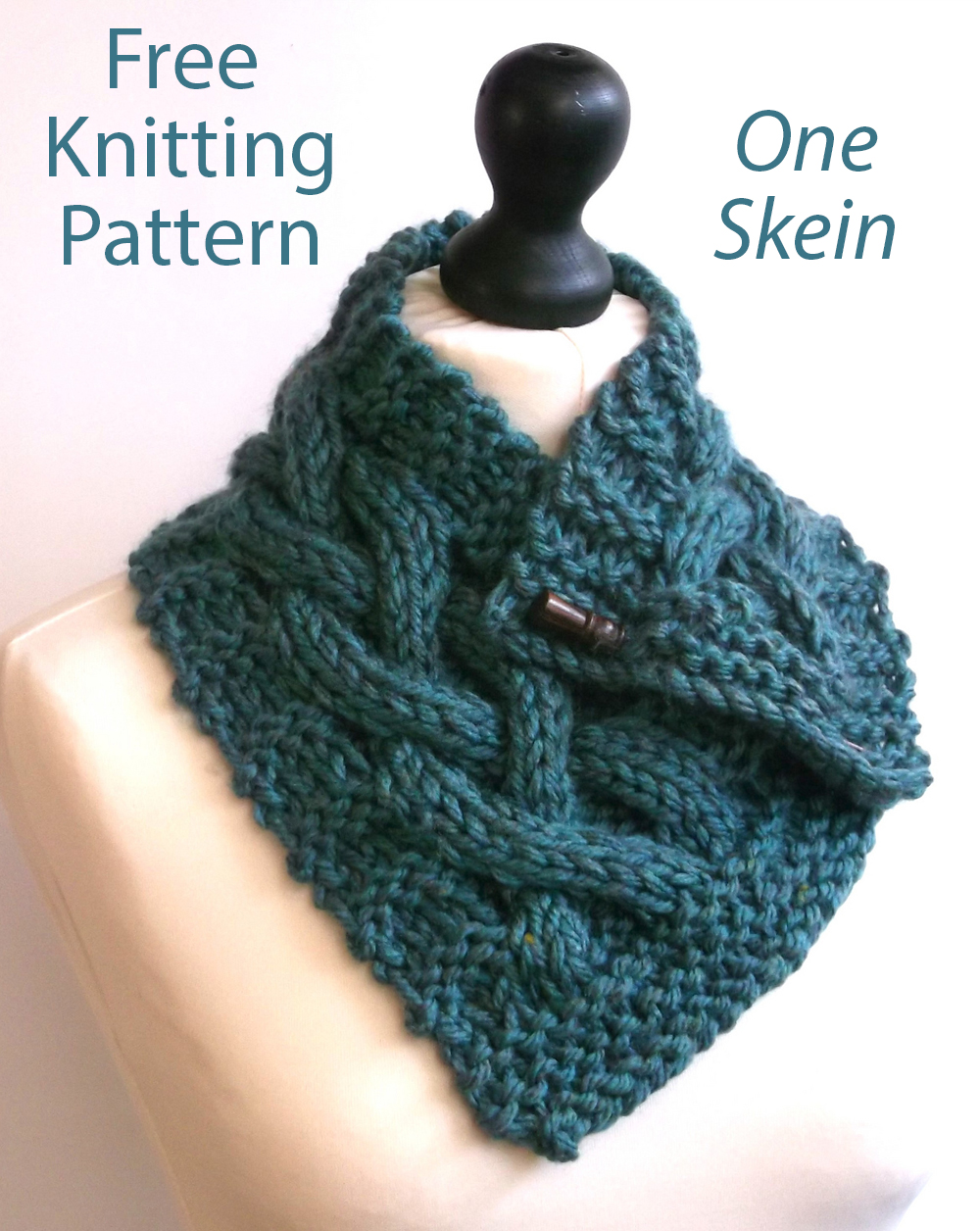 Free One Skein Chunky Cable Cowl Knitting Pattern