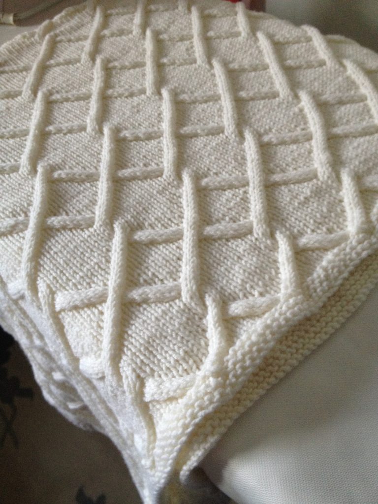 Free Knitting Pattern for Lattice Cables Baby Blanket