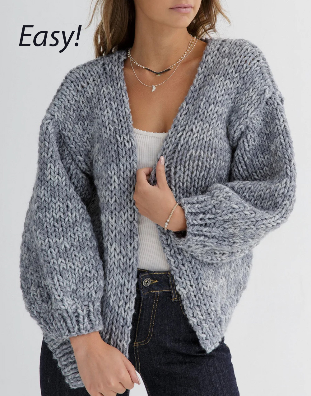 Easy Chunky Cardigan Knitting Pattern