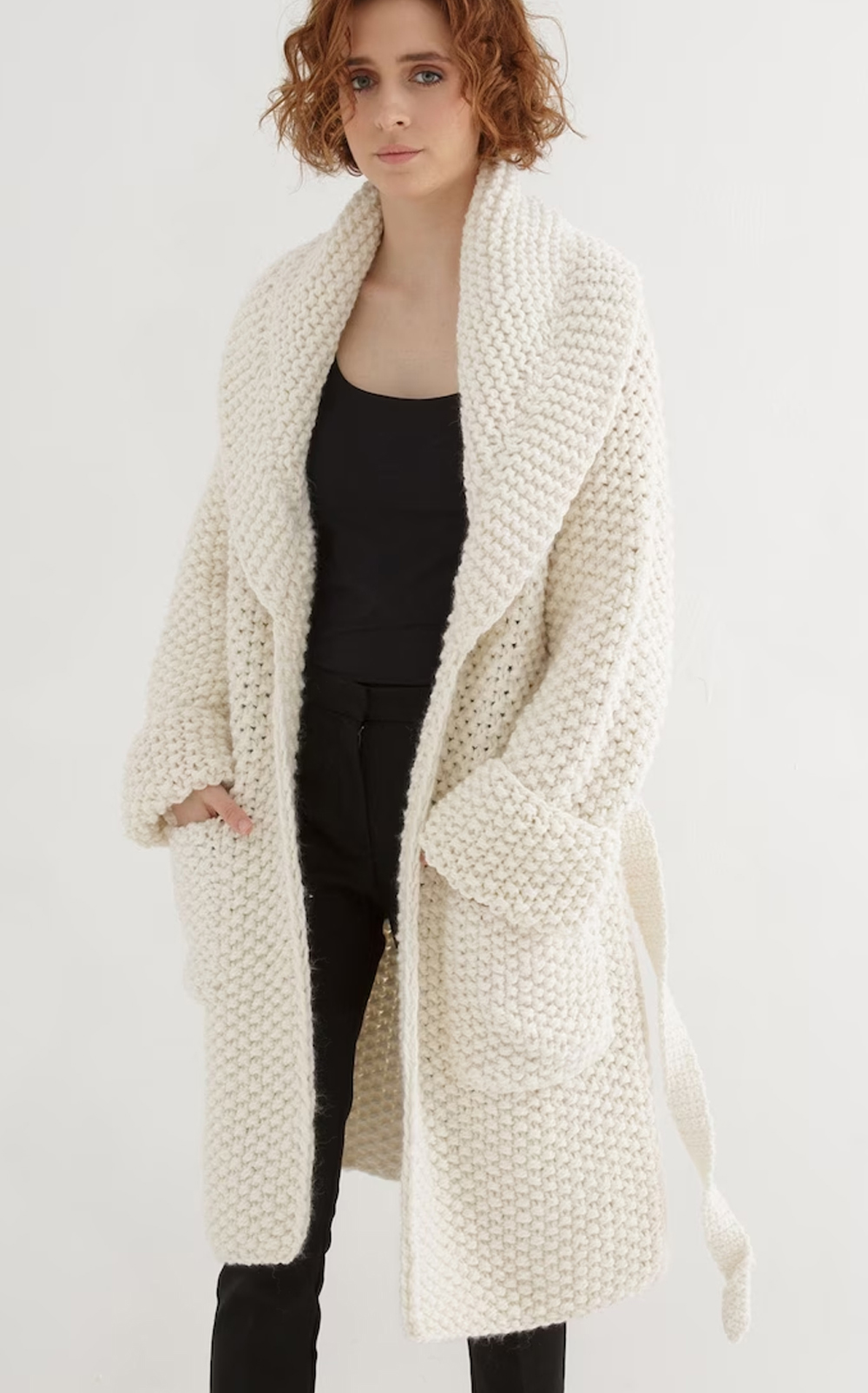 Easy Chunky Coat Cardigan Knitting Pattern