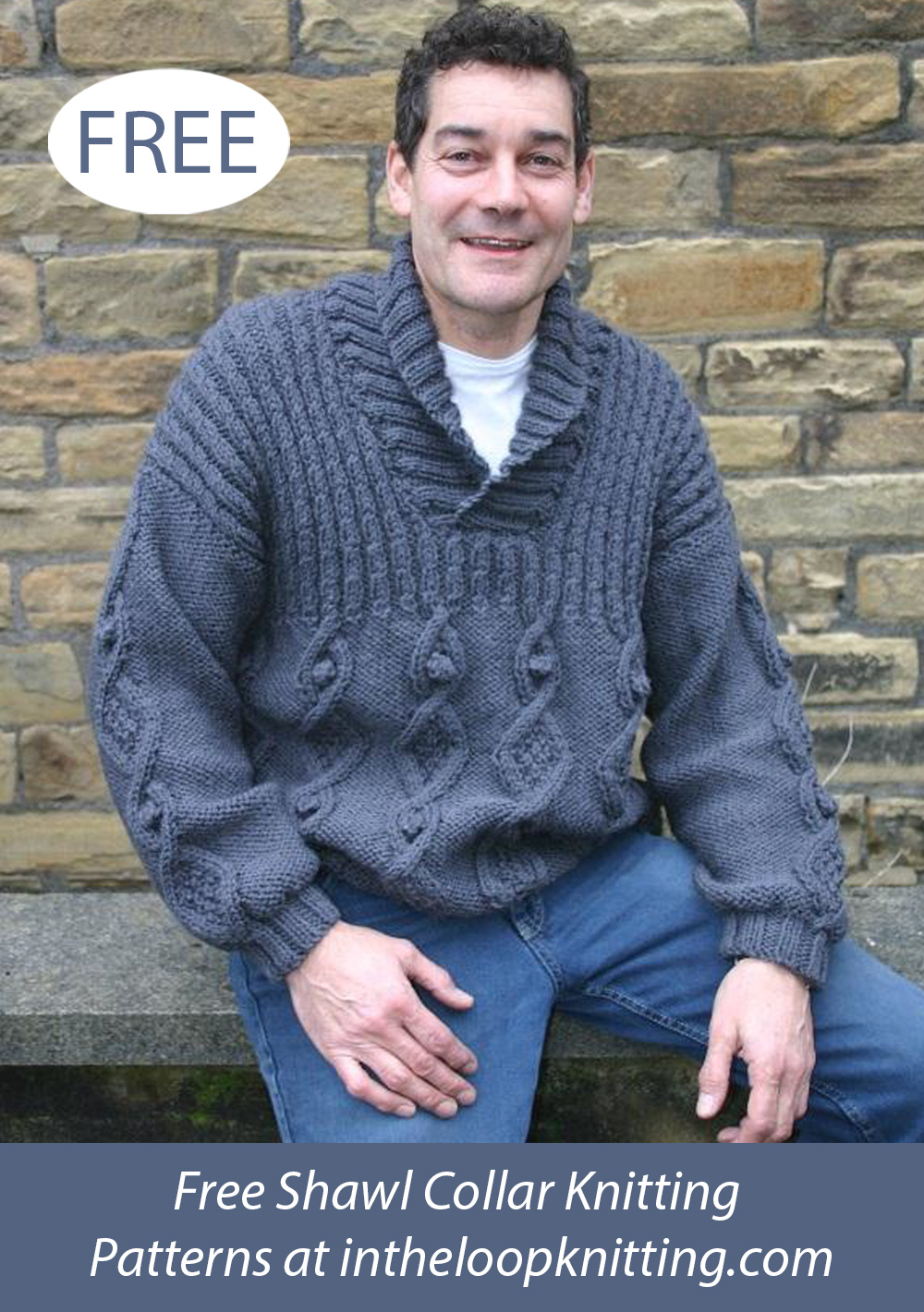 Free Men's Chunky Collar Jumper Knitting Pattern 