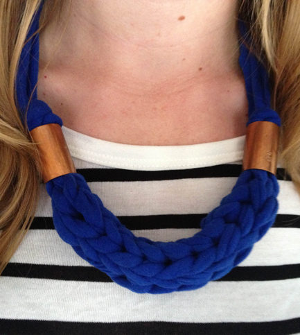 Free Knitting Pattern for Chunky Finger Knit Necklace