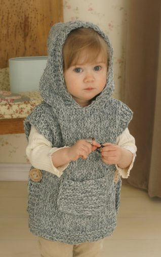 Knitting pattern for chunky hooded poncho