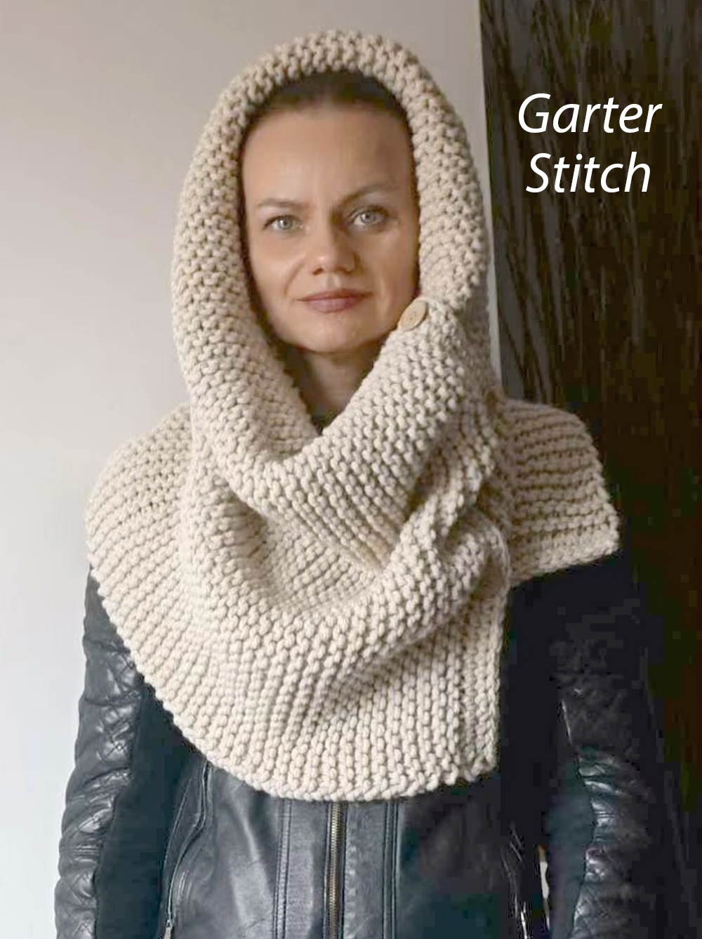 Garter Stitch Chunky Infinity Cowl Knitting Pattern