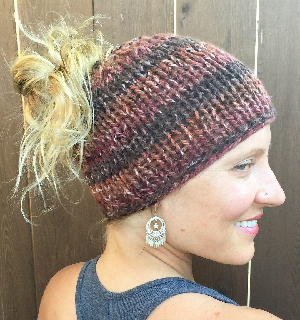 Free Knitting Pattern For Ponytail Hat