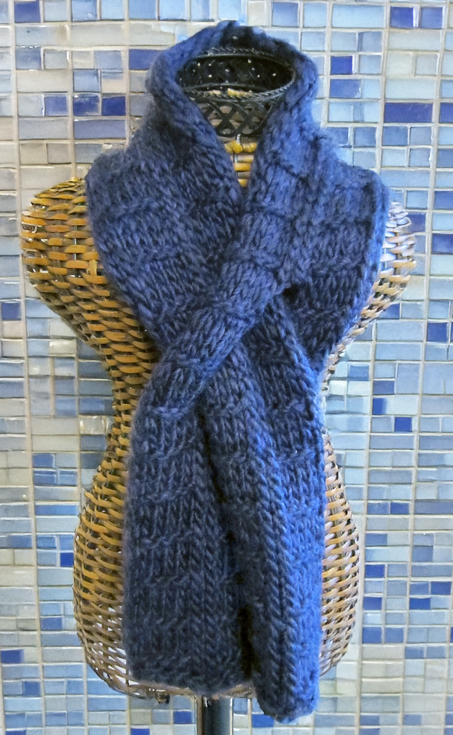 Free Chunky Squared Neckwarmer Knitting Pattern