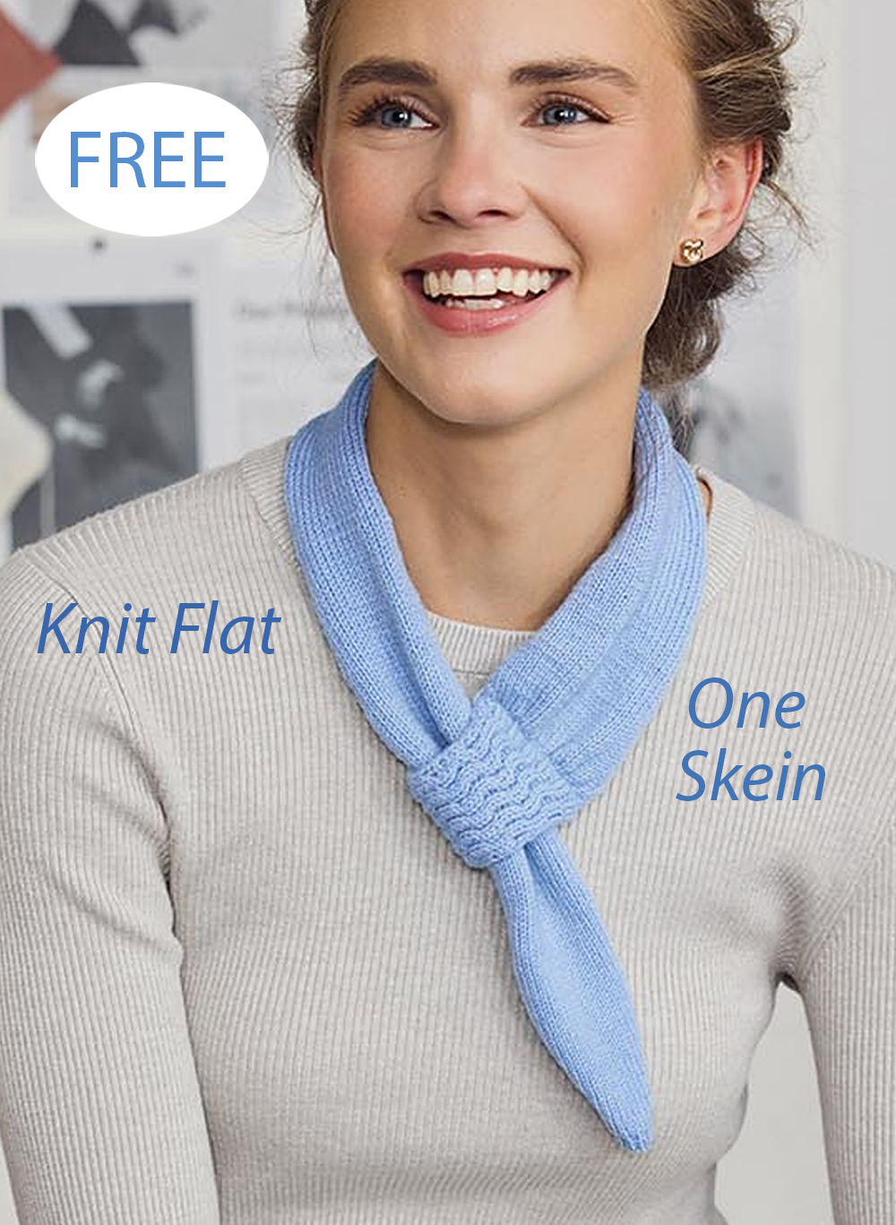 Free One Skein Circle Back Scarf Knitting Pattern