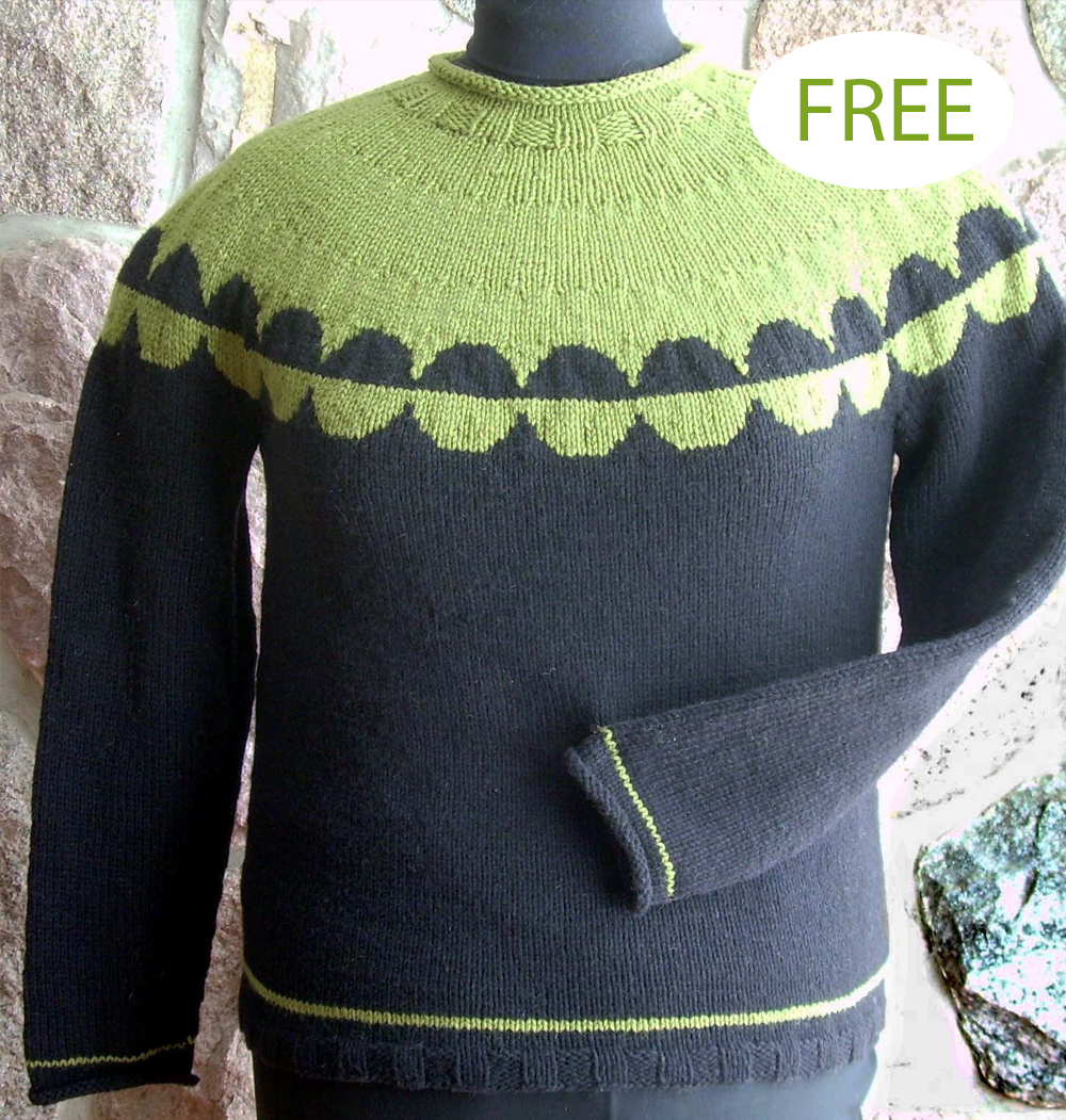 Circle of Life Sweater Half and Half Knitting Pattern Set