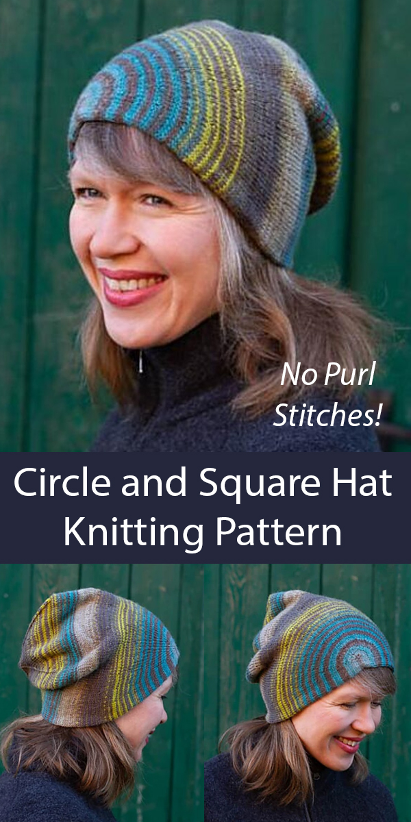 Hat Knitting Pattern Circle and Square Hat