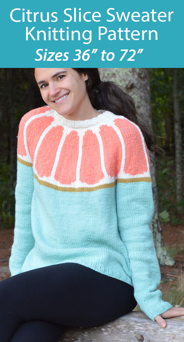 Sweater Knitting Pattern Citrus Slice Pullover Jumper