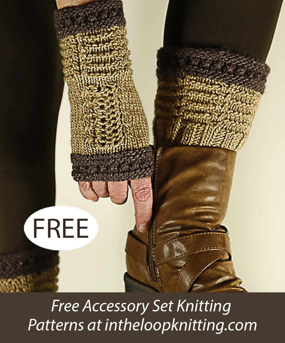 Free City and Ski Legwarmers and Mitts Knitting Pattern Set