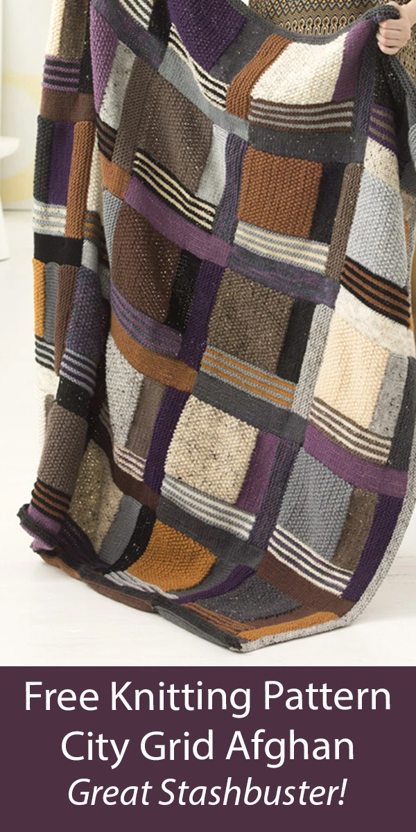 Free Blanket Knitting Pattern City Grid Afghan Stashbuster