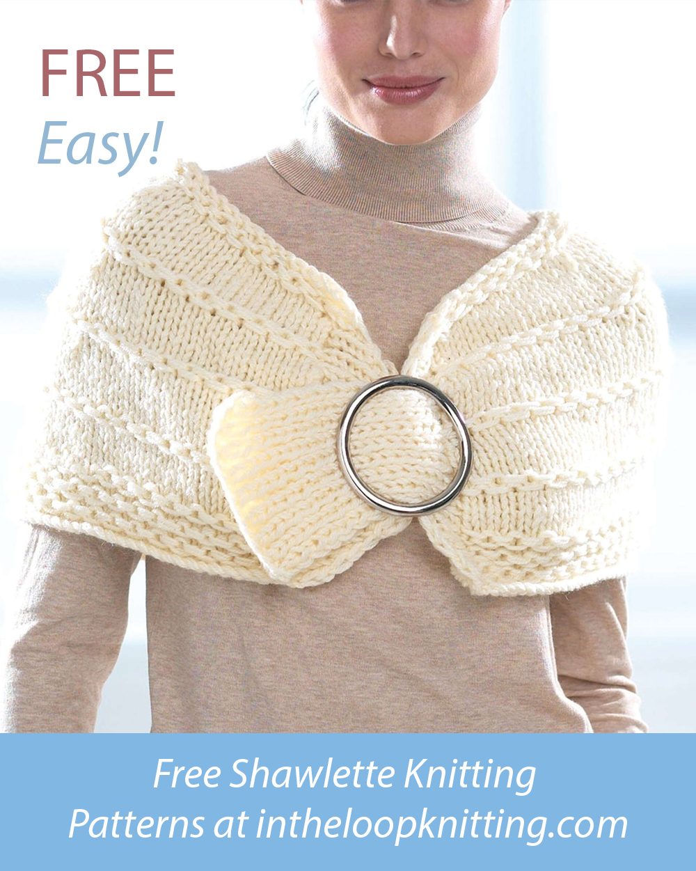 Free Easy City Wrap Shawlette Knitting Pattern