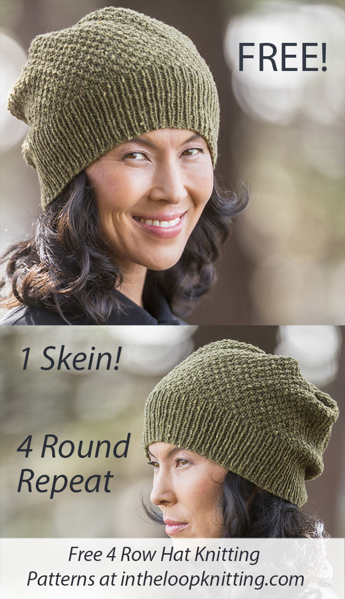 Free Hat Knitting Pattern Cladonia Slouch One Skein 4 Round Repeat