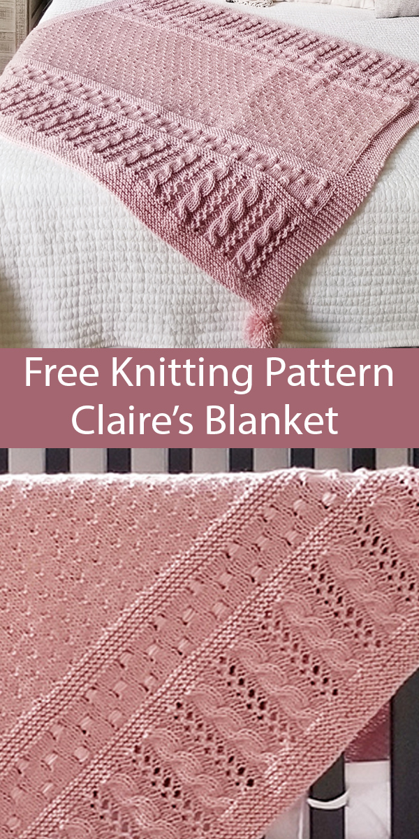 Free Easy Knitting Pattern for Claire's Baby Blanket