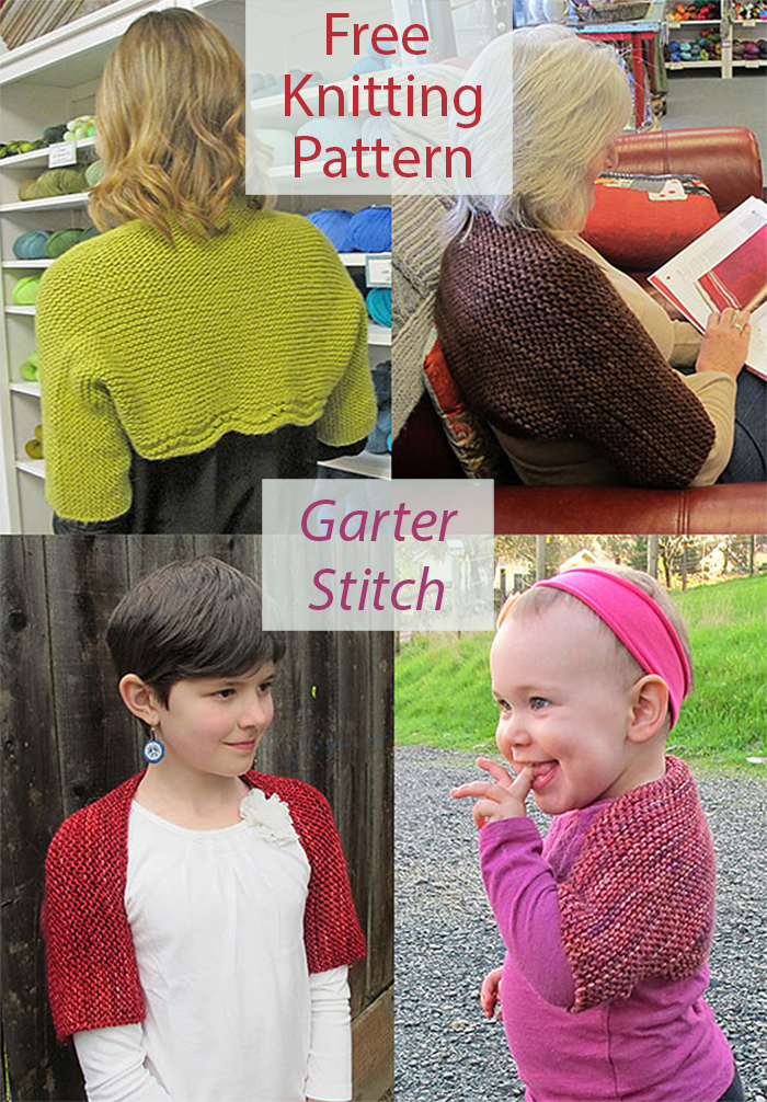 Free Knitting Pattern Garter Stitch Claire's Easiest Shrug