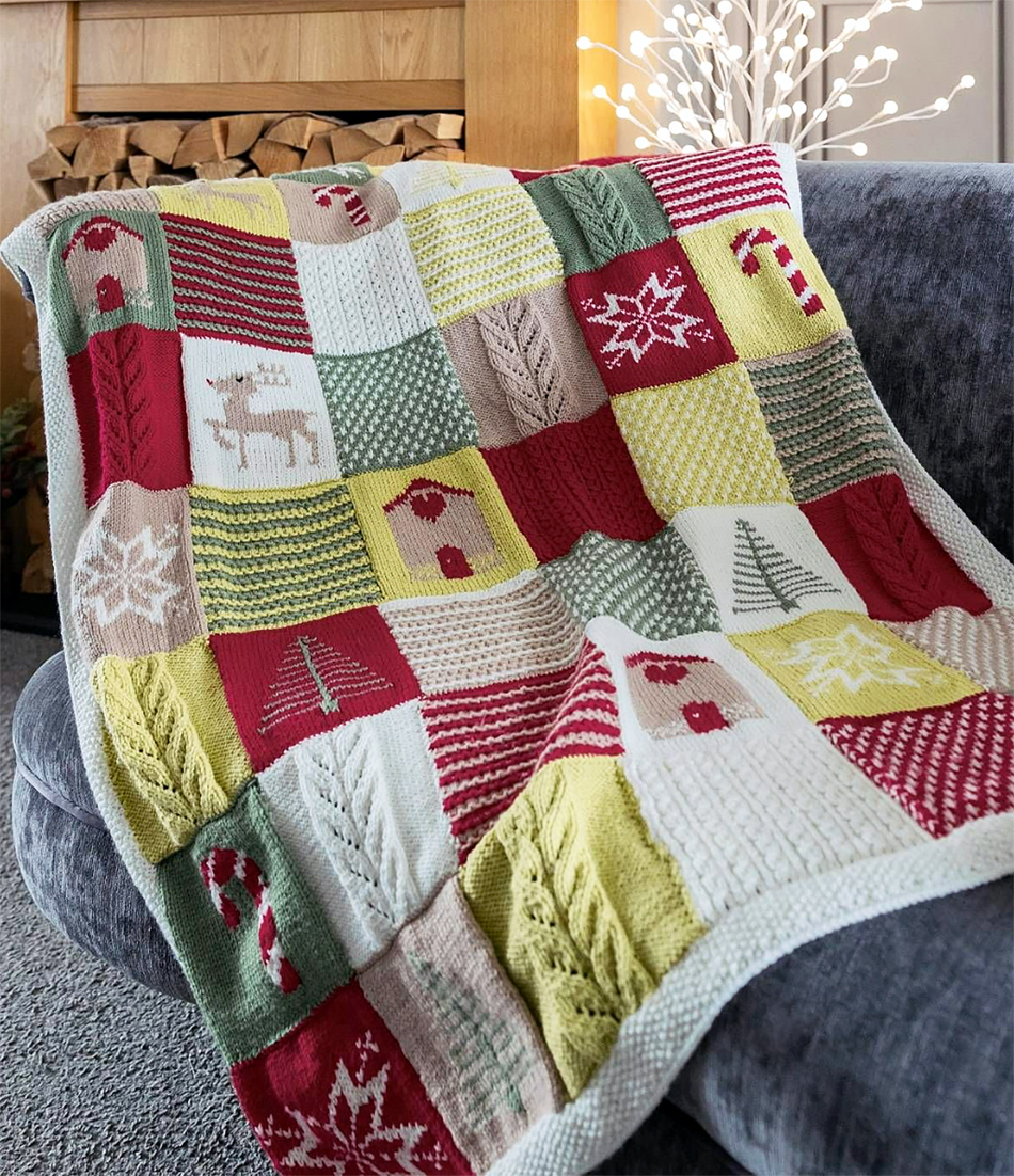 Classic Christmas Blanket Knitting Pattern