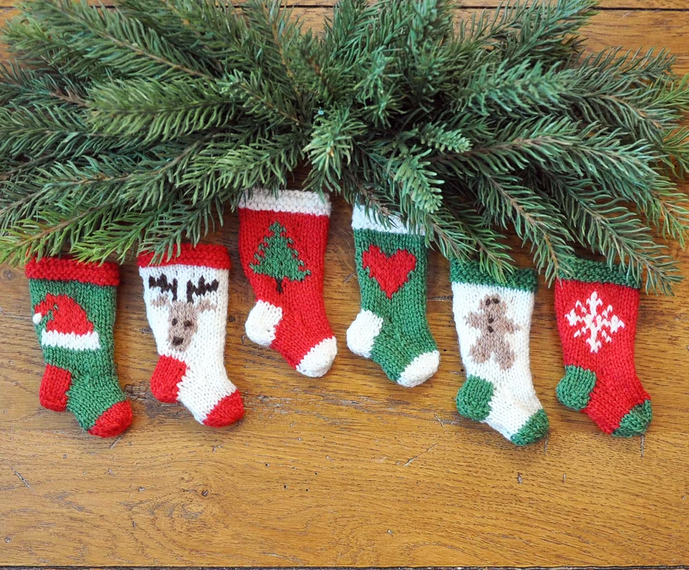 Knitting Pattern Classic Christmas Stocking Ornaments