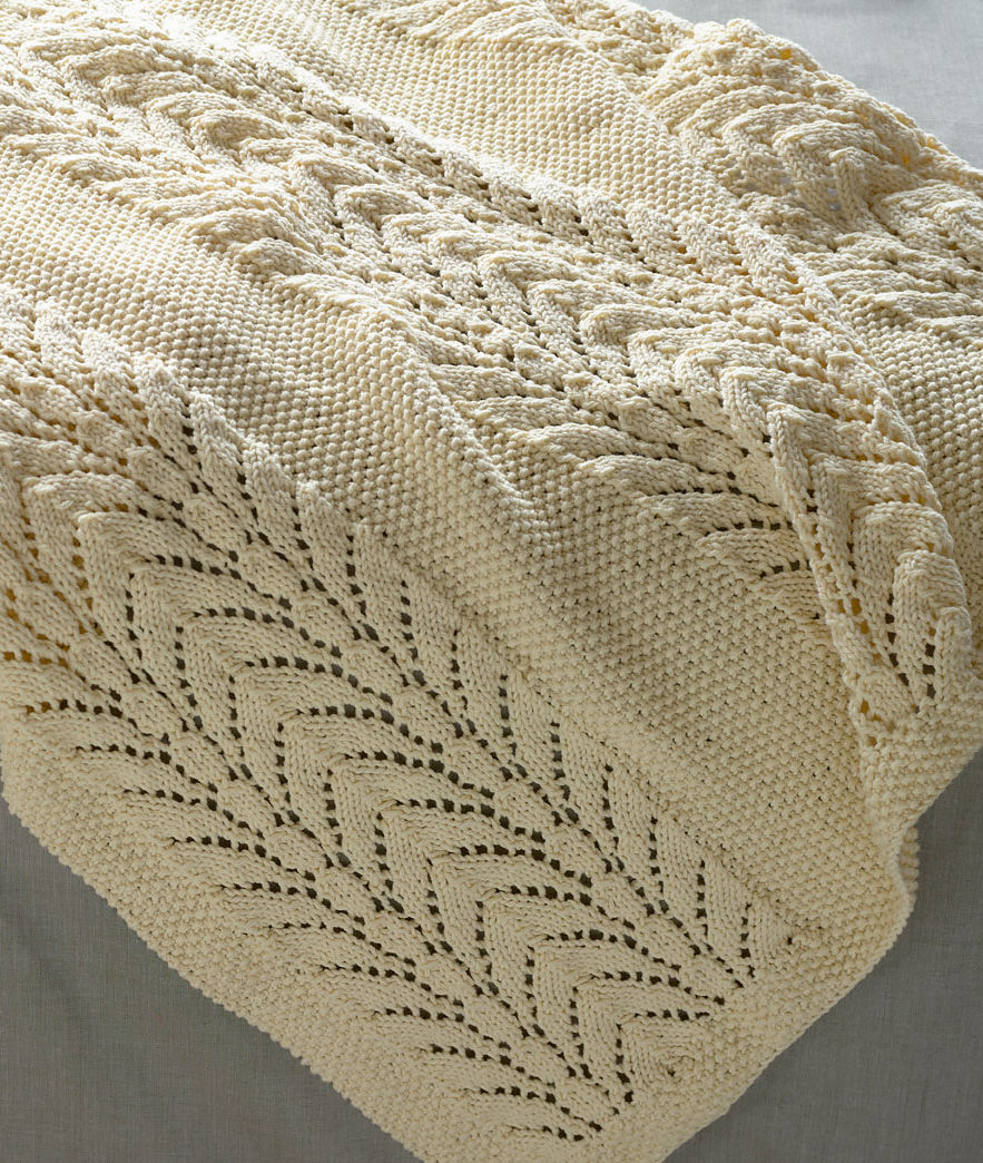 Free Knitting Pattern for Classic Lace Baby Throw