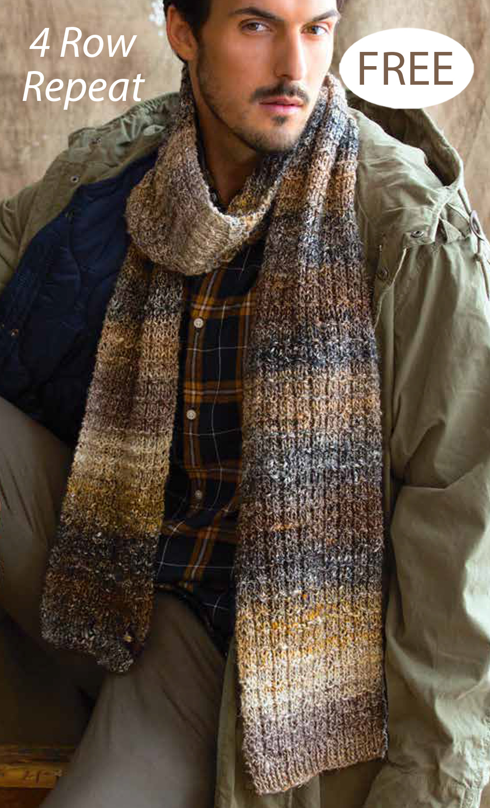 Free Classic Scarf Knitting Pattern 4 Row Repeat