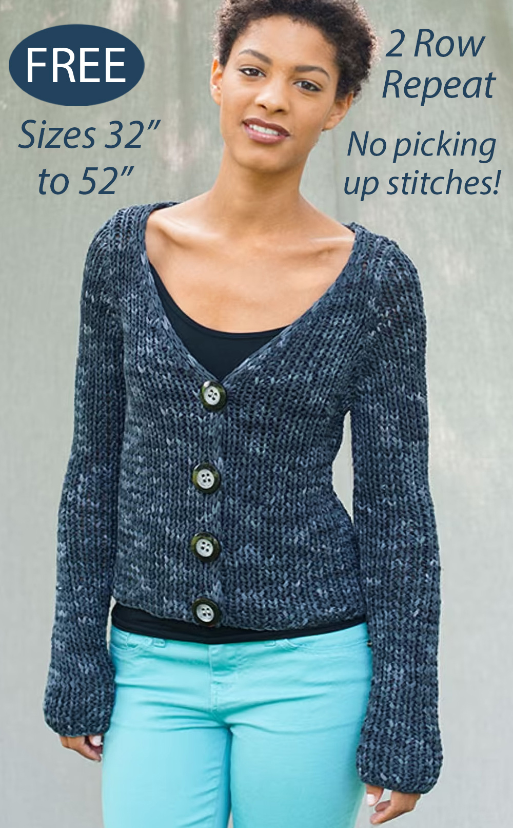 Free Clem Cardigan Knitting Pattern 2 Row Repeat