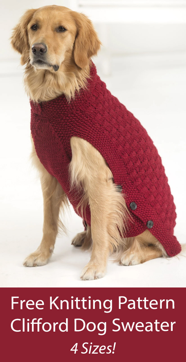 Free Dog Coat Knitting Pattern Clifford Dog Sweater
