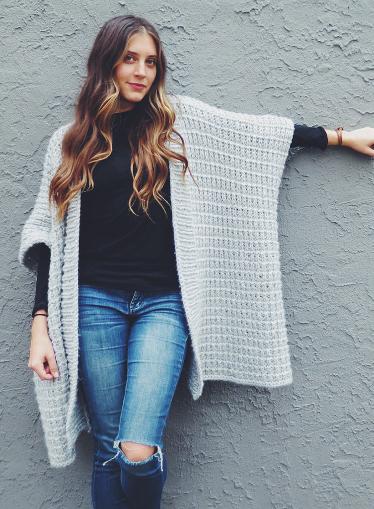 Free Knitting Pattern for Cloaked in Clouds Poncho