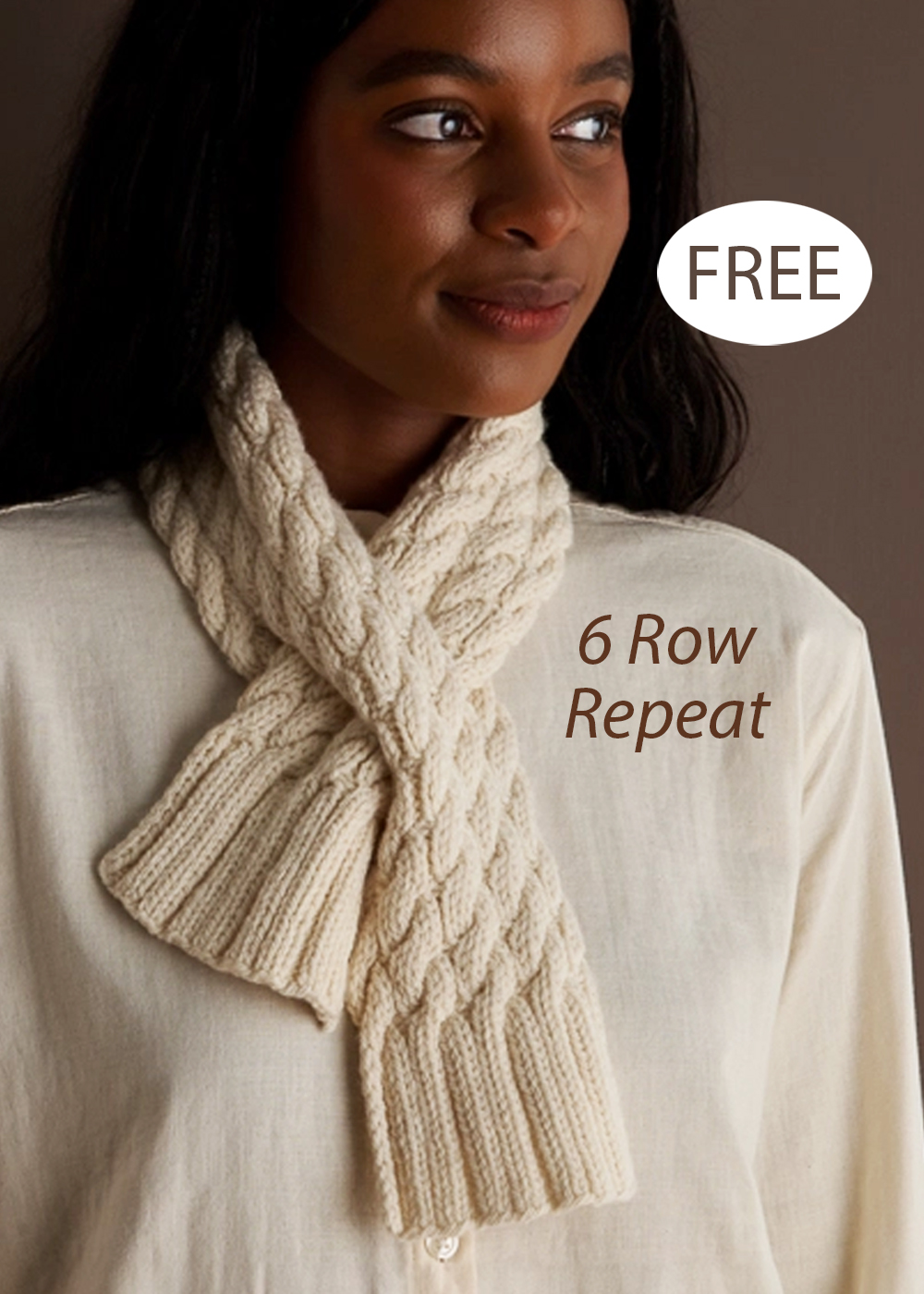 Free Close Cable Scarf Knitting Pattern