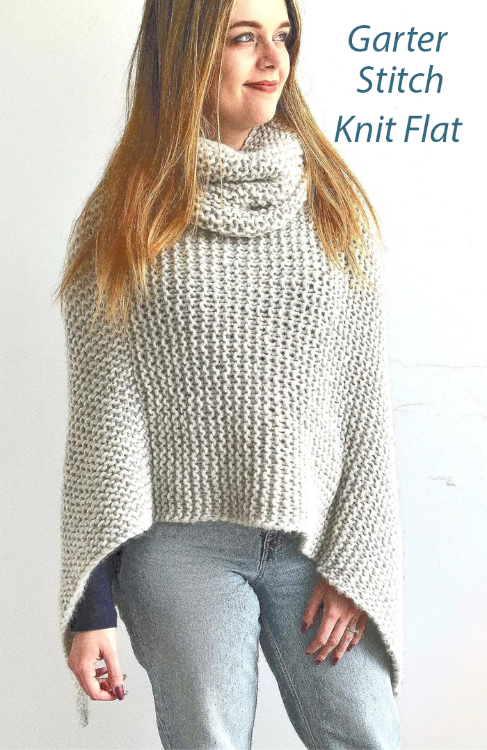 Cloud Easy Poncho and Cowl Knitting Pattern Garter-rific
