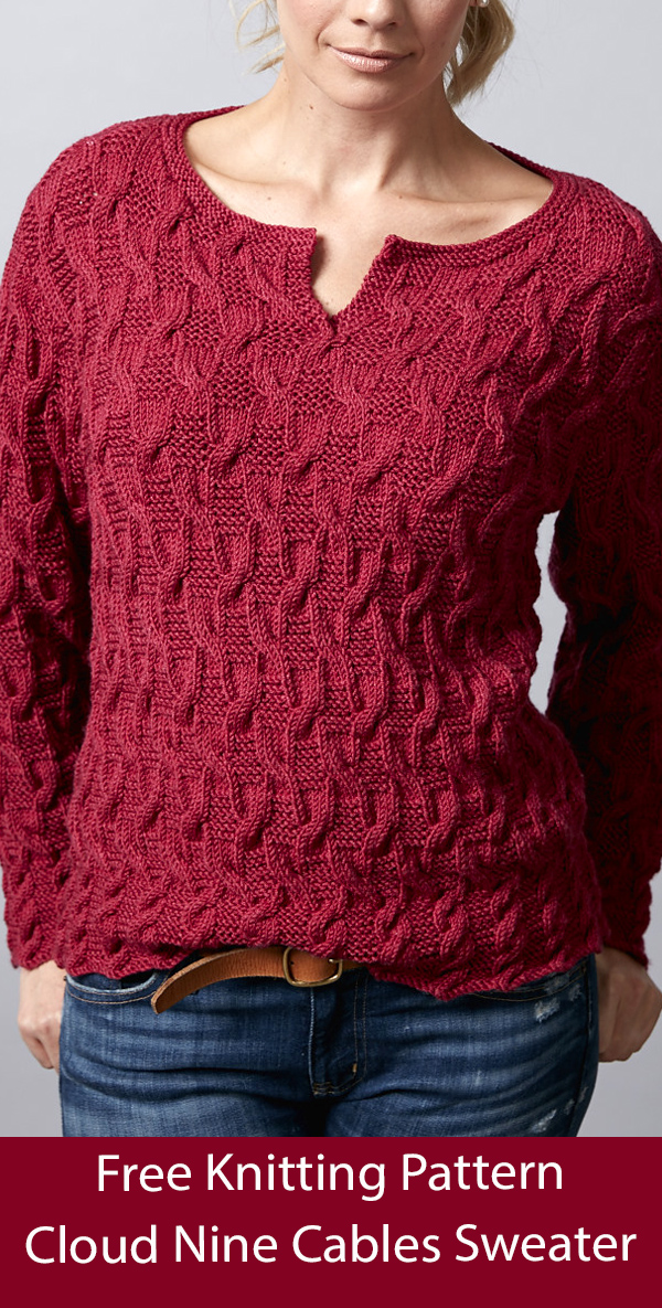 Free Sweater Knitting Pattern Cloud Nine Cables Pullover Jumper