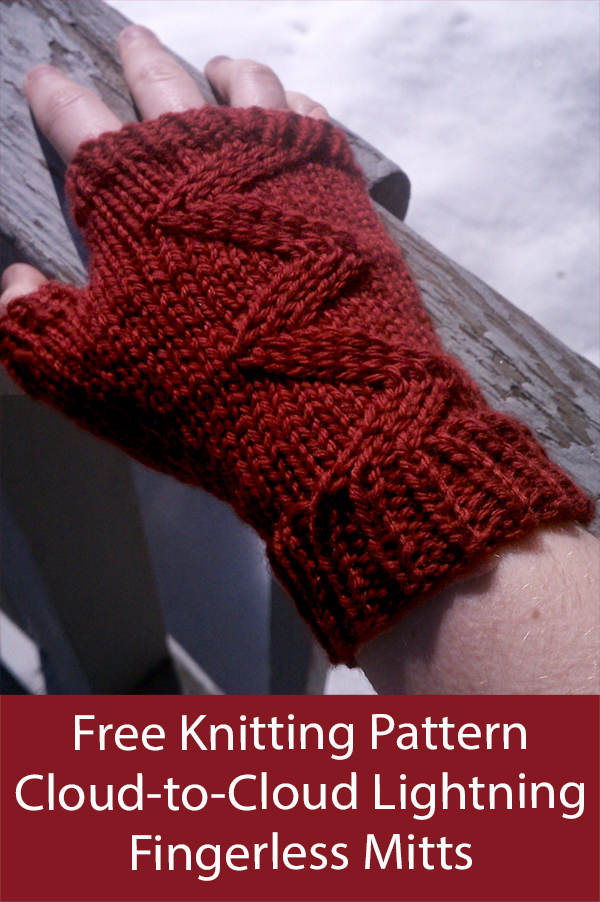 Free Mitts Knitting Pattern Cloud-to-Cloud Lightning Fingerless Mitts