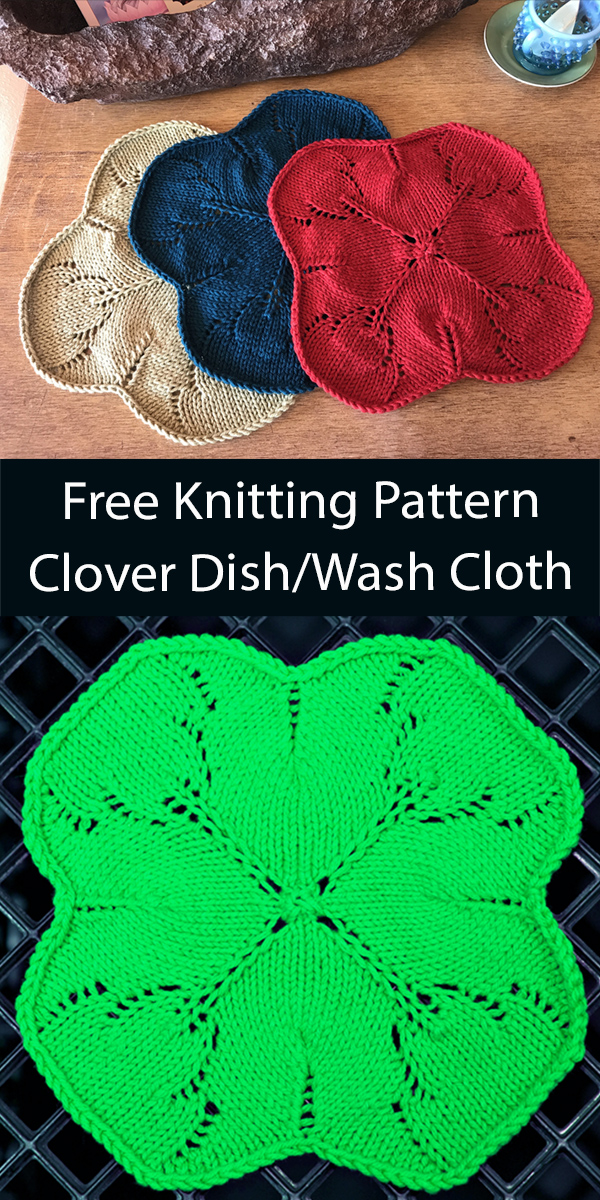 Free Dish Cloth Knitting Pattern Clover Dish Wash Cloth