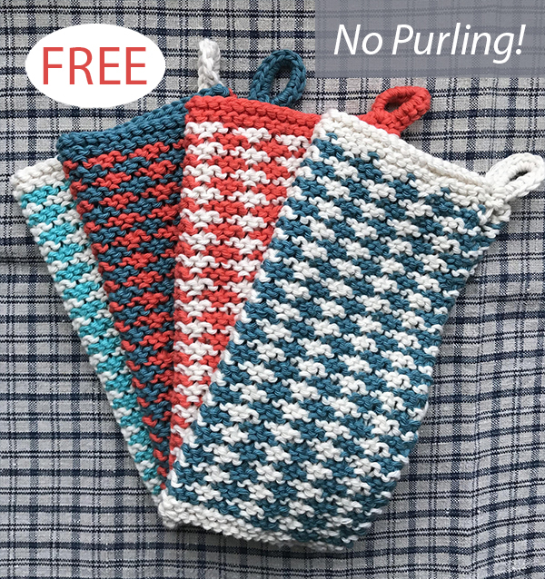 Free Clover Tweed Dishcloth Knitting Pattern 
