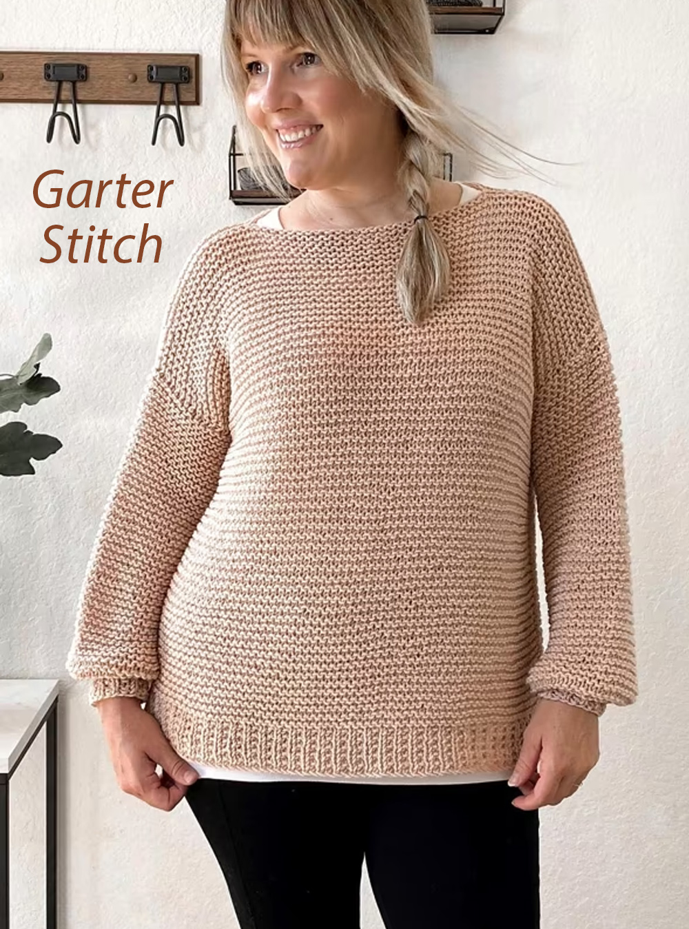 Cobblestone Sweater Garter Stitch Knitting Pattern