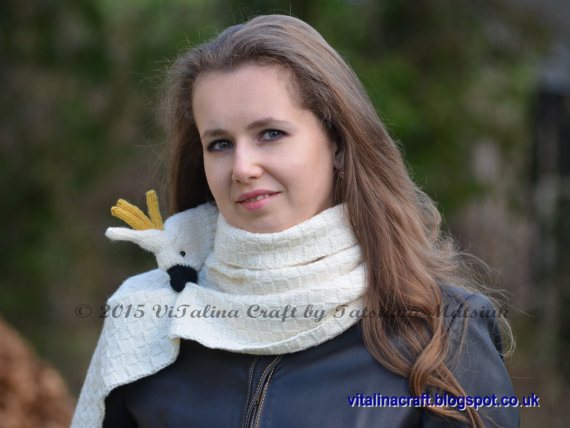 Cockatoo Bird Scarf Knitting Pattern