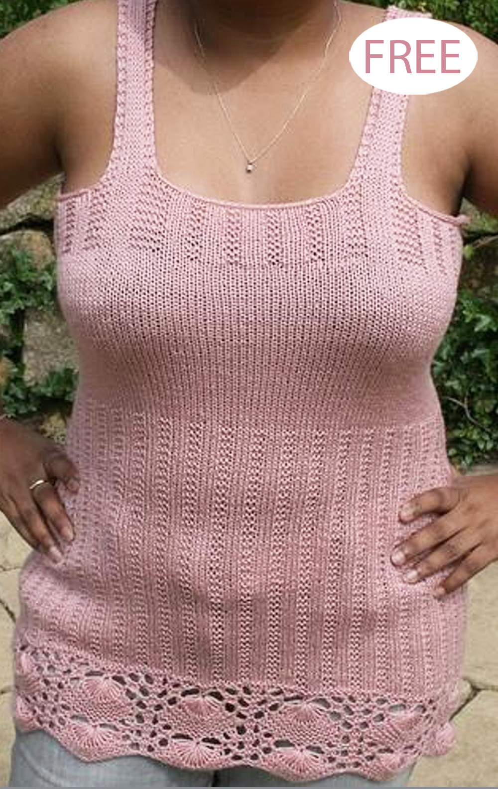 Free Cockleshell Camisole Knitting Pattern