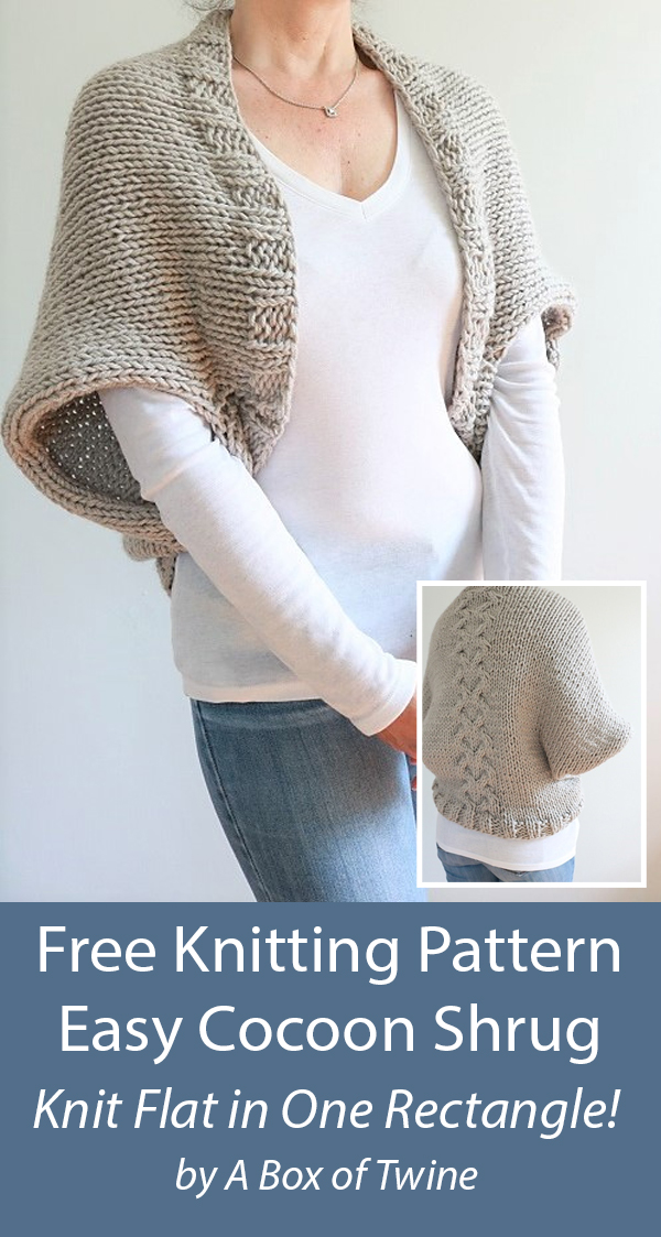 Easy Cocoon Shrug Free Knitting Pattern