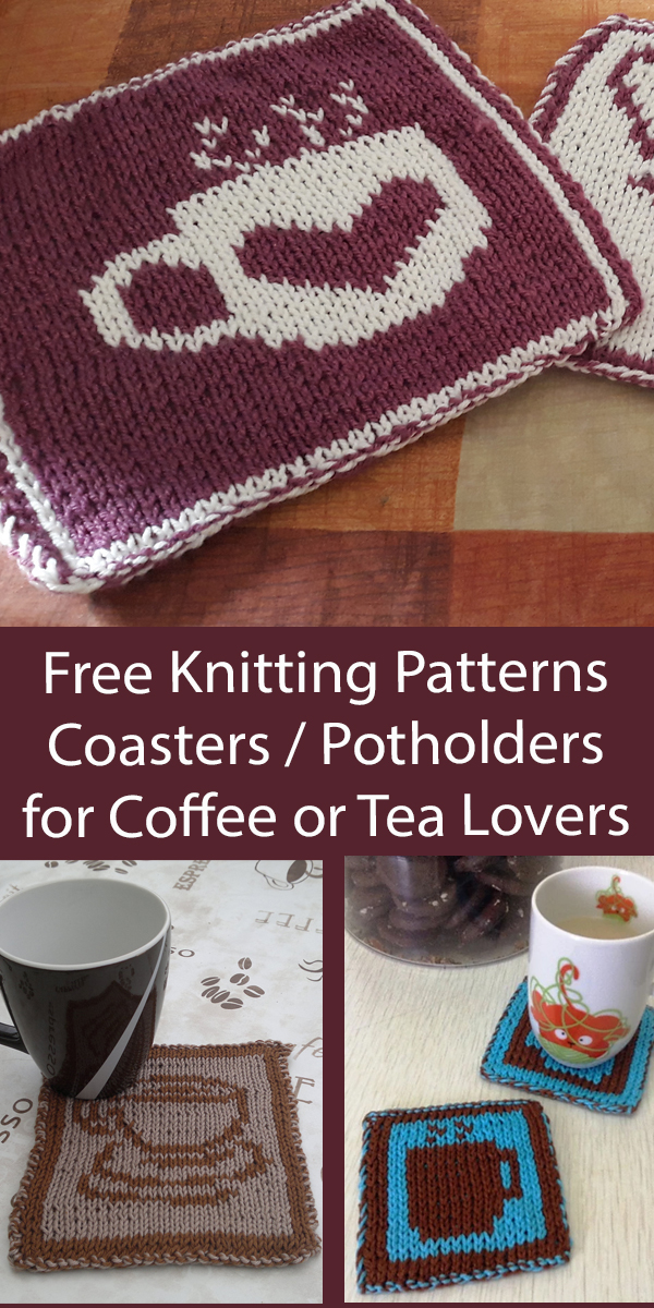 Free Coaster Knitting Patterns Coffee Lover Coasters and Potholders