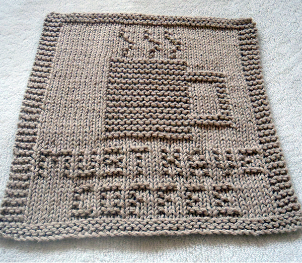 Free Knitting Patterns for Must Have Coffee and You're My Cup of Tea Cloths