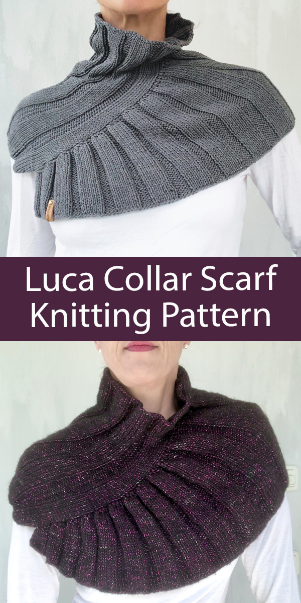 Cowl Knitting Pattern Luca Collar Scarf