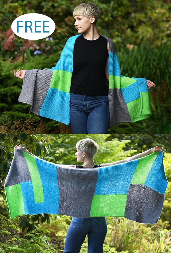 Color Block Pop Shawl Knitting Pattern