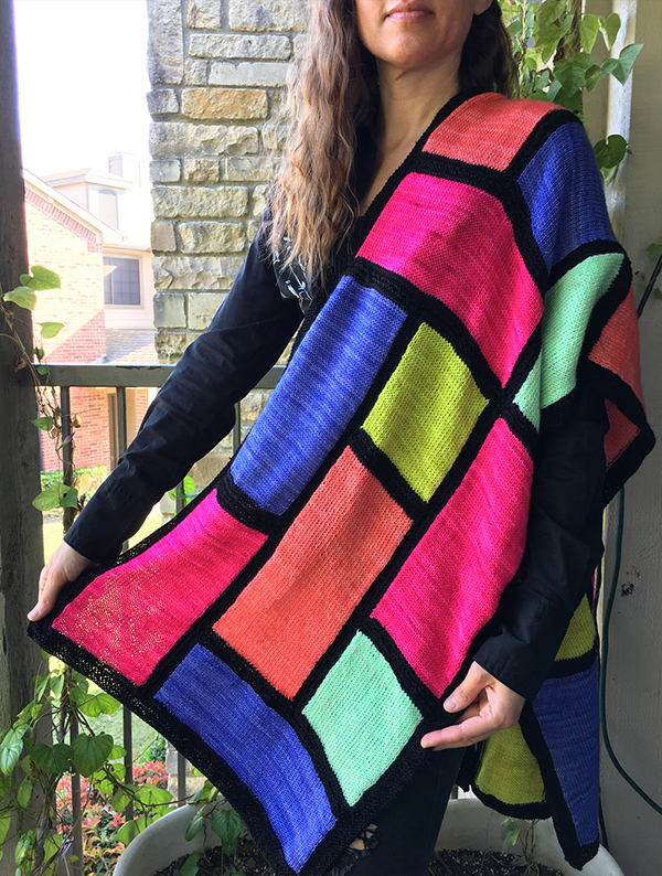 Color Block Shawl Knitting Pattern