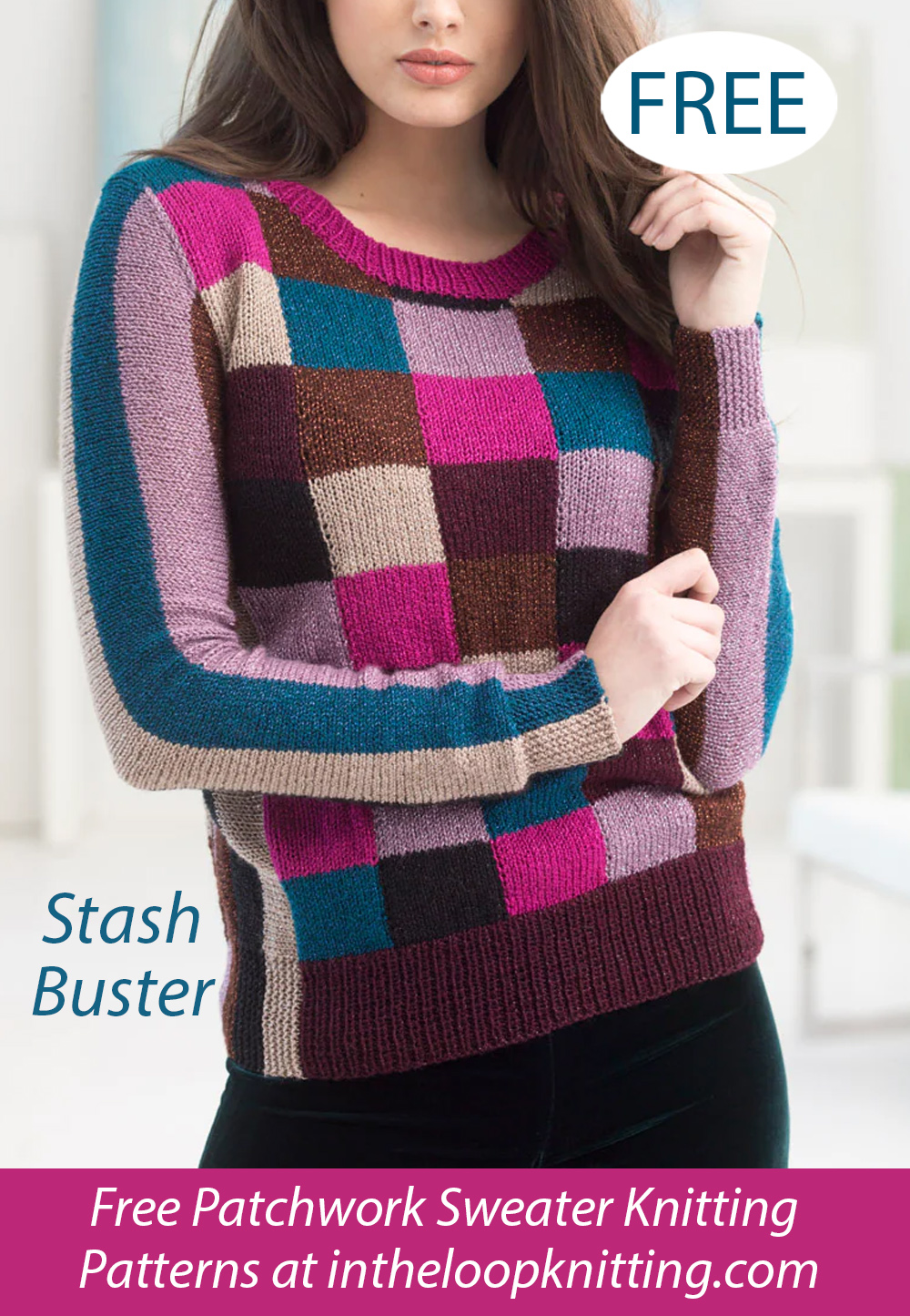 Free Color Grid Pullover Knitting Pattern