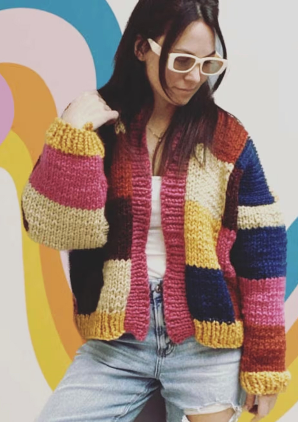 Color Me Cardi  Knitting Pattern 