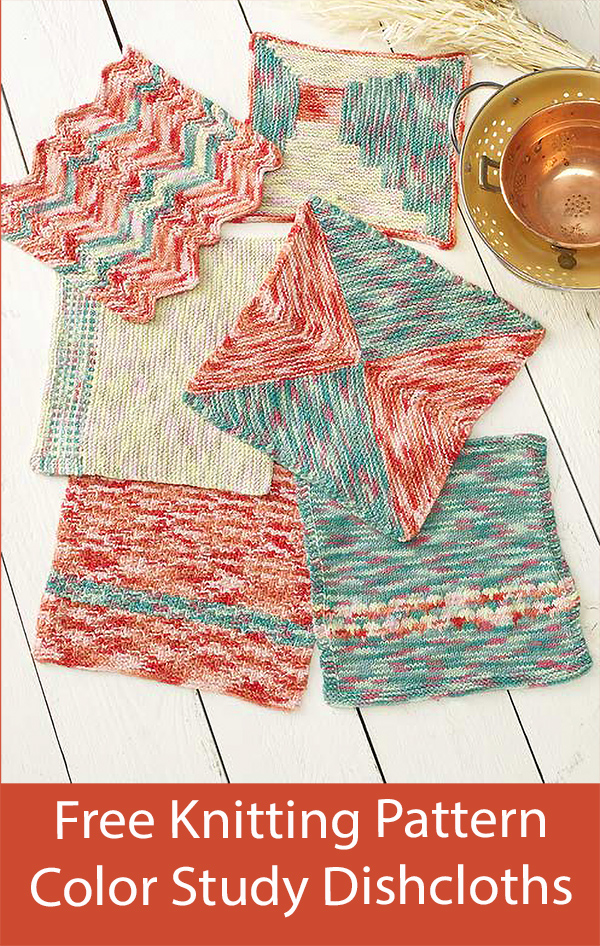 Free Dishcloth Knitting Pattern Color Study Dishcloths Stashbuster