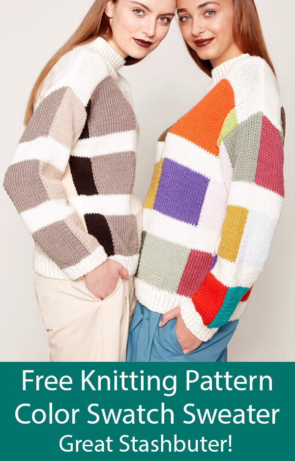 Free Knitting Pattern for Color Swatch Sweater
