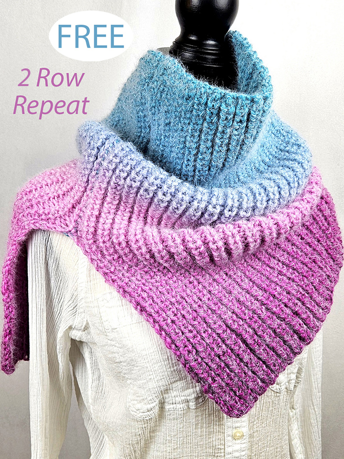 Free Knitting Pattern for 2 Row Repeat Colorama Cowl