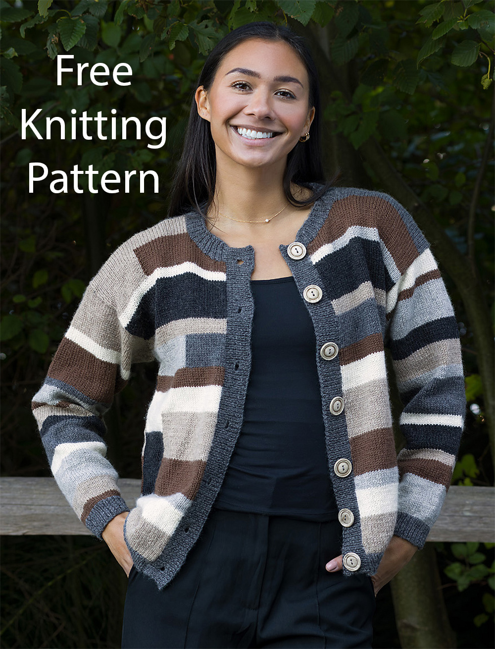 Free Colorblock Cardi Striped Cardigan Knitting Pattern